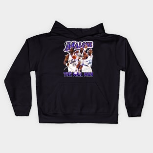 Karl Malone The Mail Man Basketball Legend Signature Vintage Retro 80s 90s Bootleg Rap Style Kids Hoodie